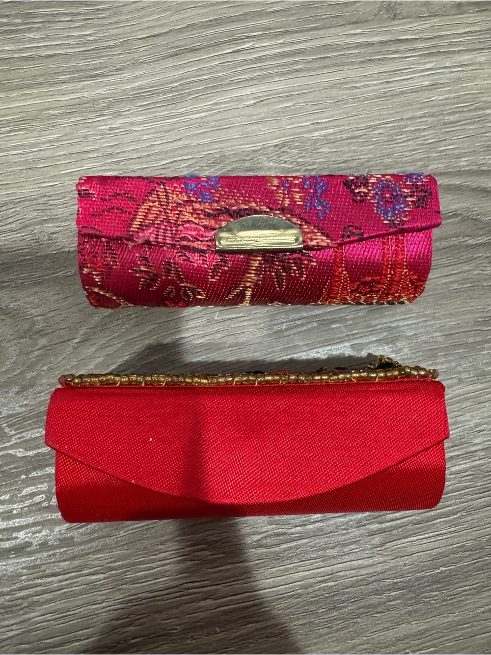 Two Pink Lipstick/Coin Cases - Good Condition